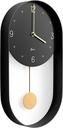 Driini Modern Pendulum Wall Clock - Decorative and Unique Metal Frame, with 8 In