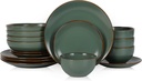 Stone Lain Brasa Modern Stoneware 16 Piece Dinnerware Sets, Plates and Bowls Set