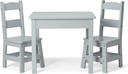 Melissa & Doug Table & Chairs-Gray Furniture - Wooden Activity Play Table and Ch