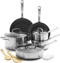 Greenpan Chatham Tri-Ply Stainless Steel Healthy Ceramic Nonstick 12 Piece Cookw