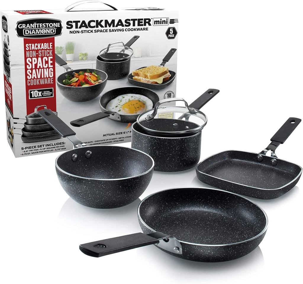 Granitestone Stackmaster 5 Piece Mini Cookware Set