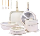 JEETEE Pots and Pans Set Non Stick 26Pcs, Cookware Set with Removable Handle, In
