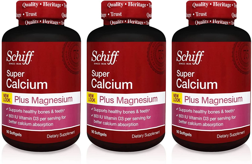 Schiff Calcium Carbonate with Magnesium & Vitamin D3 - 3 Pack