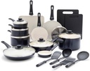 Greenlife Soft Grip Healthy Ceramic Nonstick 23 Piece Kitchen Cookware Pots And