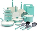 Greenlife Soft Grip Healthy Ceramic Nonstick 23 Piece Kitchen Cookware Pots And