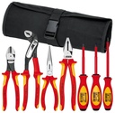 KNIPEX Tools 98 98 25 US, 1000V Insulated Pliers, Cutters, and Screwdriver Commercial Tool Set, 7-Piece