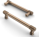 Asidrama 10 Pack 5 Inch(128Mm) Champagne Bronze Cabinet Pulls Knurled Cabinet Handles Cupboard Handles Gold Kitchen Cabinet Hardware for Cupboard Drawer Pulls