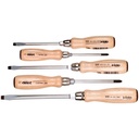 Felo Wood Handle Slotted & Phillips Screwdriver Set, 5 Pieces