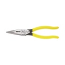 Klein Tools D203-8NCR 8 In. Needle Nose Side Cutter Pliers with Stripping and Crimping