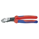 Knipex 7422200 8" High Leverage Angled Diagonal Cutters W/ Comfort Grip