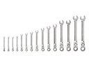 TEKTON Flex Head 12-Point Ratcheting Combination Wrench Set, 15-Piece (1/4-1 In.) | WRC95001