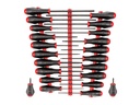TEKTON High-Torque Black Oxide Blade Screwdriver Set with Red Rails, 22-Piece (#0-#3, 1/8-5/16 In., T10-30) | DRV41508