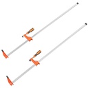 BENTISM Bar Clamps for Woodworking, 2 PCS 36" Clamp/Spreader, Quick-Change Steel F Clamp with 2.5" Throat Depth & 600 Lbs Load Limit, Cast Iron and Carbon Steel, Wood Clamps for Woodworking