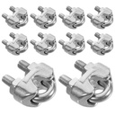 Cable Clamp 20 Pcs Wire Rope Clamps for Cables Clips Stainless Steel Connection