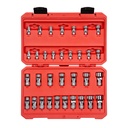 TEKTON 1/4, 3/8 Inch Drive Universal Joint Socket Set, 33-Piece (1/4-3/4 In., 6-19 Mm) | SHD99301