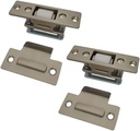 QCAA Heavy Duty Solid Brass Adjustable Silent Roller Catch, Satin Nickel, Made in Taiwan, 2 Pack