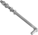 4 Pack 11 Inch J-Bolt Gate Hinges with 5/8"-11 Male Hinge Pin, Cattle Gate Hinge Bolt, Adjustable Galvanized Steel Threaded Hinges for Corral Panels Gate, J Bolt Chain Link Fence Gate Handware