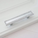 LBFEEL Crystal Cabinet Pulls 4 Pack 2 1/2" Centers Drawer Knob Pull Handle Glass Cabinet Knob Dresser Pull Hardware 64Mm (4, 2 1/2" Hole Centers)