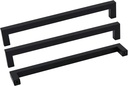 Goldenwarm Kitchen Cabinet Handles Modern Cabinet Hardware for Cupboard and Drawer 8Inch Hole Centers - LSJ12BK204 Square Bar Pulls Black Drawer Pulls Matte Black Cabinet Pulls, 15Pack