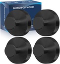 Suction Cup Hooks for Shower,4Pcs Shower Hooks for inside Shower,No Drill Towel Hooks for Bathroom Wall,Kitchen,Glass,Mirror,Tile to Hang Towels,Robes,Loofah-Black