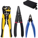 Kotto Automatic Wire Strippers, Wire Cutters and Wire Crimping Tool, 1.58 Lbs, Bag, 3 Pieces
