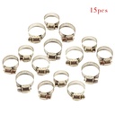 15Pcs Stainless Steel Adjustable Drive Hose Clamps Fuel Line Worm Clips 3/4"-1"