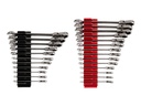 TEKTON Flex Head 12-Point Ratcheting Combination Wrench Set with Modular Wrench Organizer, 25-Piece (1/4-3/4 In., 6-19 Mm) | WRC95304