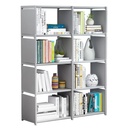 8 Cube Storage Shelf Organizer DIY Bookcase Closet Cabinet for Office Home Bedroom, Gray