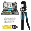 Hydraulic Crimping Tool and Cable Cutter Hydraulic Cable Lug Crimper 8 TON 12 AWG to 2/0 AWG Electrical Terminal Cable Wire Tool Kit with 10 Die
