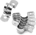50 Pcs 1/2" Stainless Steel Rigid Pipe Strap Clamps, M12 Two Hole Strap U Bracket Pipe Clamps Heavy Duty Conduit Clamps U-Shape Clamps for Conduit and Cables
