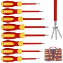 Adifare 8Pcs Insulated Screwdriver Set CR-V Magnetic Tips Screw Driver Kit with Flat and Cross Head Multifunctional Screwdriver Hand Tool with Storage Case for Screws