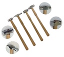 BENCH WIZARD 4Pc Jeweler'S Steel Hammer Set | 9" (22.86 Cm) Length | Solid Wood Handle | Head Varieties: Square, Ballpein, Chisel