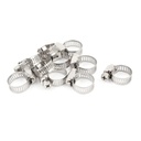 Unique Bargains 10 Pieces Metal Worm Drive Adjustable Pipe Hose Clamp Hoop 9-16Mm
