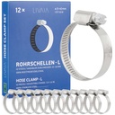 Hose Clamps Assortment: 12X Hose Clamps Stainless Steel - Adjustable Clips