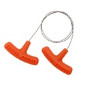 Miulika Stainless Steel Wire Saw Manual Chain Saw, Comfortable Gripping Pocket , Steel Rope Hand Saw for Outdoor Picnicking Orange