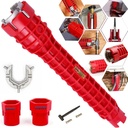 8 in 1Multifunctional Kitchen Faucet Sink Basin Wrench Kitchen Drain Tub Removal Nut Plumbing Plumber for Tight Spaces Installation and Repairs Tools