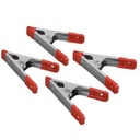 Wideskall 4" Inch Metal Spring Clamps W/ Red PVC Coated Handle and Tips Pack of 4