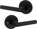 Kwikset 91540-030 Milan Door Handle Lever with Modern Contemporary Slim round Design for Home Hallway or Closet Passage in Iron Black