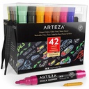 ARTEZA Liquid Chalk Markers, Water-Based 42-Color Pack & 50 Free Chalkboard Labe