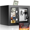 Small Money Safe Box with Fireproof Money Bag, 0.25 Cub Electronic Personal Secu