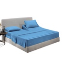 SGI Bedding Egyptian Cotton Top Split Sheet Set Solid Adjustable Bed 30" King 600 TC 15" Deep Mediterranean Blue