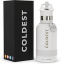 Coldest Water Bottle with Standard Mouth Straw Lid Metal Thermos Vacuum Insulated Stainless Steel L Reusable Leak Proof Cupholder Flask (12 Oz, Epic White)