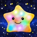 Twinkle Star Plush Pillow, LED Night Light Glowing Cushions, Creative Stuffed Toys Birthday Christmas Gifts for Kids Toddlers, Yellow