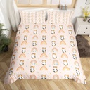 YST Cute Cat Duvet Cover Twin Kawaii Rainbow Bedding Set for Girls Boys Kids, Cartoon Animal Comforter Cover Lovely Kitten Bed Set, Pink Pet Theme Bedding Soft 2Pcs with 1 Pillow Case