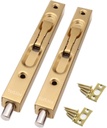 Szhdxsy (2-Pack) Hidden Latch & Bolt 304 Stainless Steel 8 Inch(202Cm) Security Door Bolt Latch, Double Door Lever Action Flush Bolt Latch, French Door Slide Bolt Lock,Golden