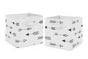 Fox Black and White Collection Foldable Fabric Storage Bins - Set of 2