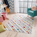 Well Woven Star Bright Dandy Dots and Stripes Kids Area Rug