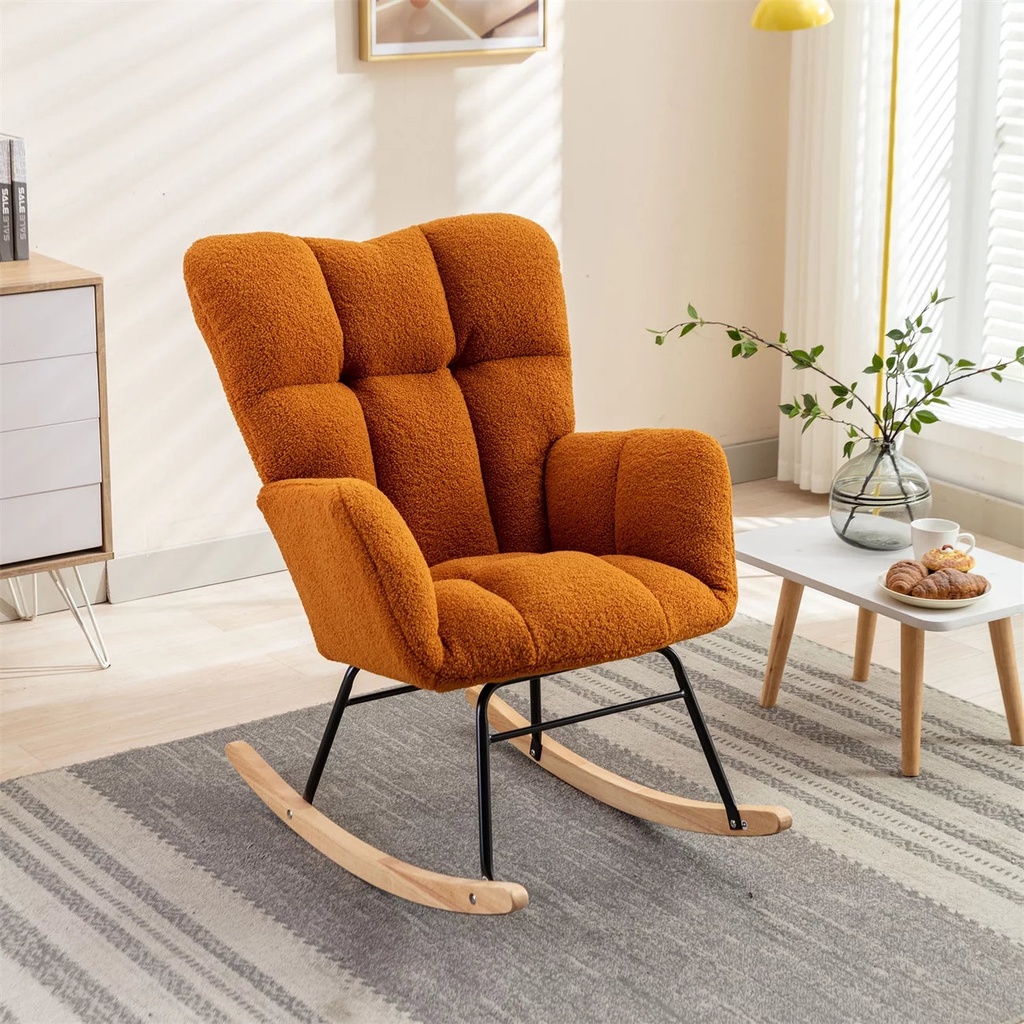 Comfy Upholstered Accent Rocking Chair for Modern Homes