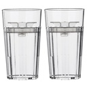 Reflo Smart Cup (Clear 2-Pack) Open Training Cup, Toddler Cup, No Suction 6Oz, 360 Control-Flow, USA MADE Premium High-Impact Plastic
