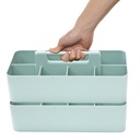 Enjoy Organizer 2 PACK - Portable DIY 8 Dividers Durable Plastic Tote Basket Bin Tool & Supply Cleaning Caddy with Handle Made in USA Mint